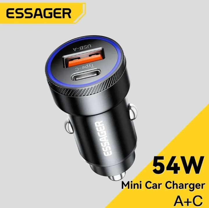 Carregador Veicular Essager 54W USB-A + Type-C