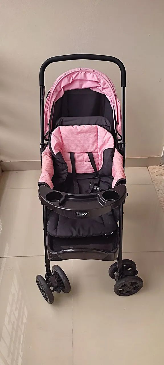 Carrinho de Bebê Compacto Rosa - Foto 4