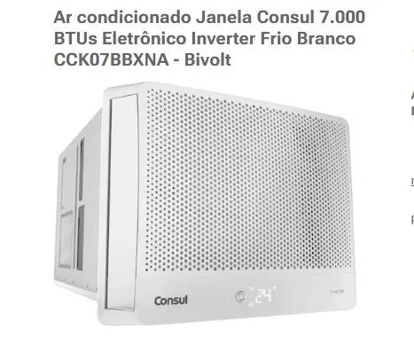 Ar Condicionado Janela Consul 7.000 BTUs Inverter Frio Branco