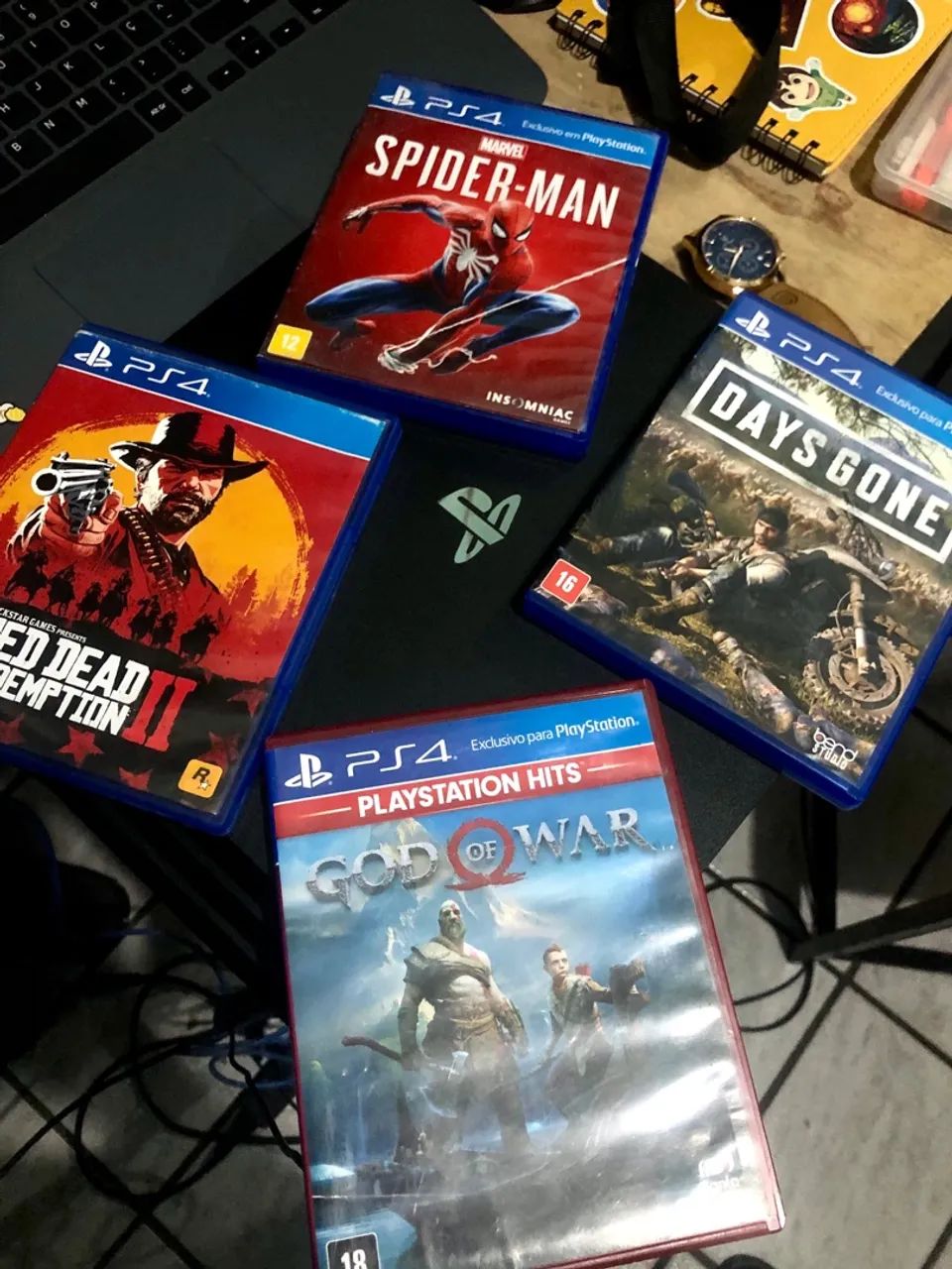 Jogos PS4 - God of War, Spider-Man, Days Gone e Red Dead Redemption 2