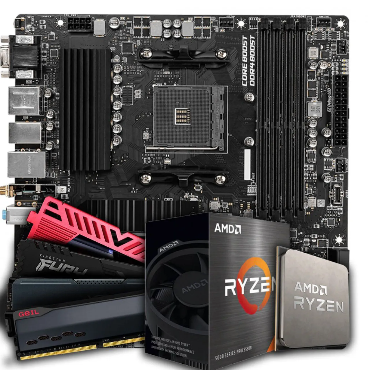 Kit Placa-Mãe, Processador e Memórias AMD Ryzen
