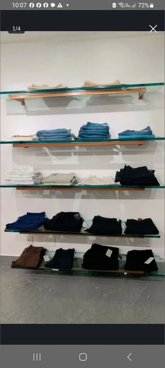 Araras de roupas cromadas, rose gold para cabide ou prateleiras - Foto 3