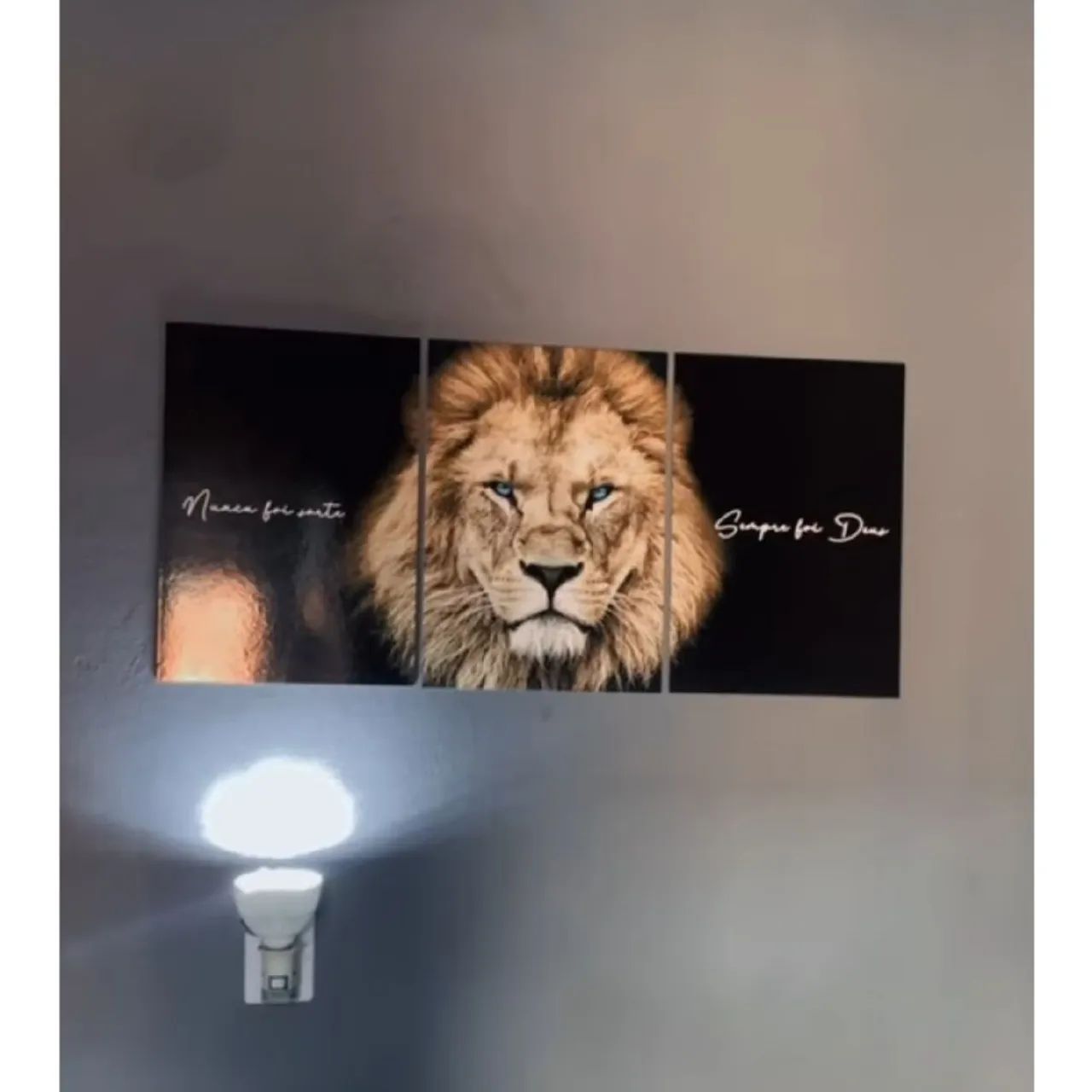 Quadro Decorativo Mosaico Leão, 87x41cm (3 partes)