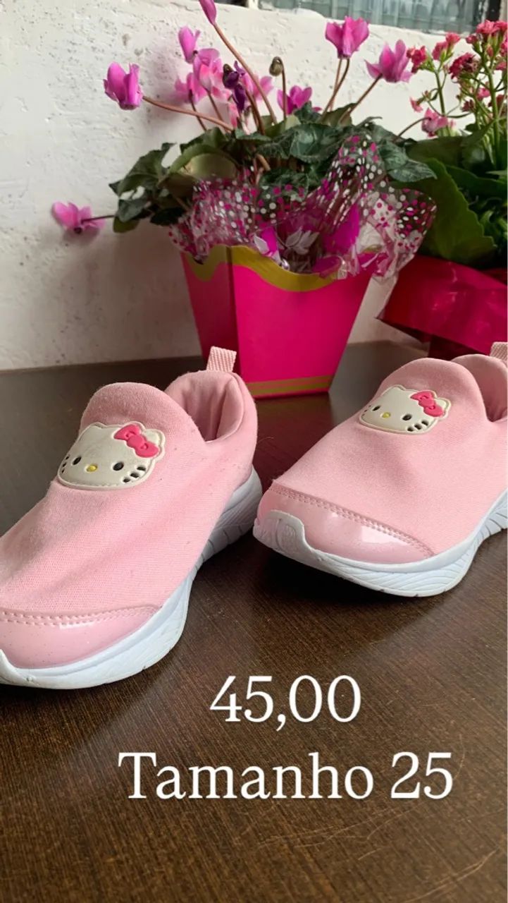 Tênis Infantil Hello Kitty Rosa Tamanho 25