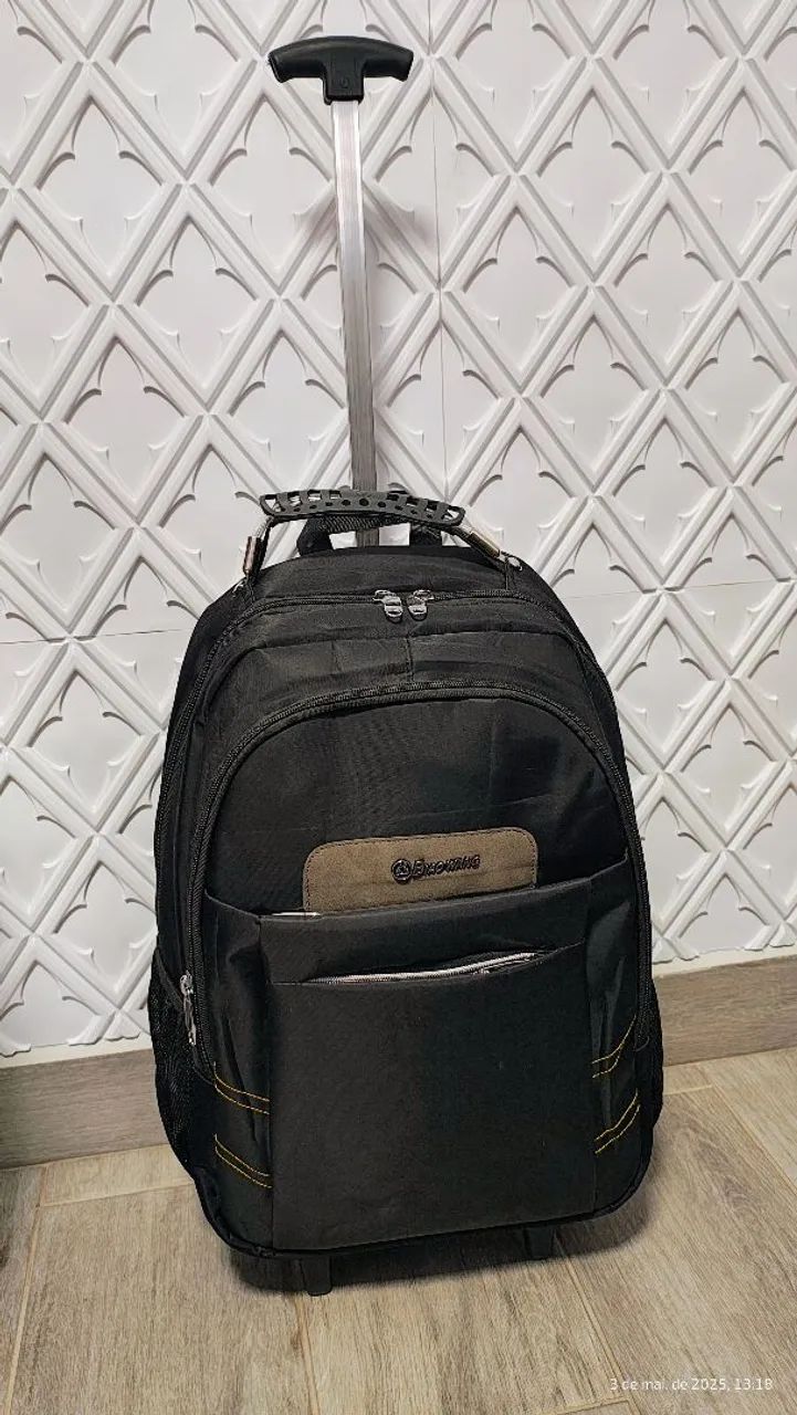 Mochila Unissex de Rodinha Notebook Reforçada Impermeavel com Costas Acolchoadas  - Foto 6