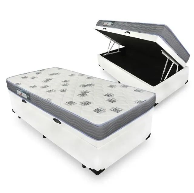 Colchão Solteiro Light D33 + Base Box Baú Branco - Ortobom Produto Novo Entrega Rápida