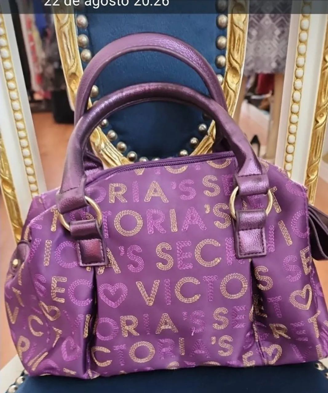 Bolsa vintage Victoria Secrets roxa - Foto 3