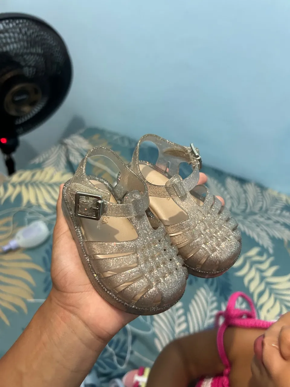 Sandália Glitter Infantil - Prateada