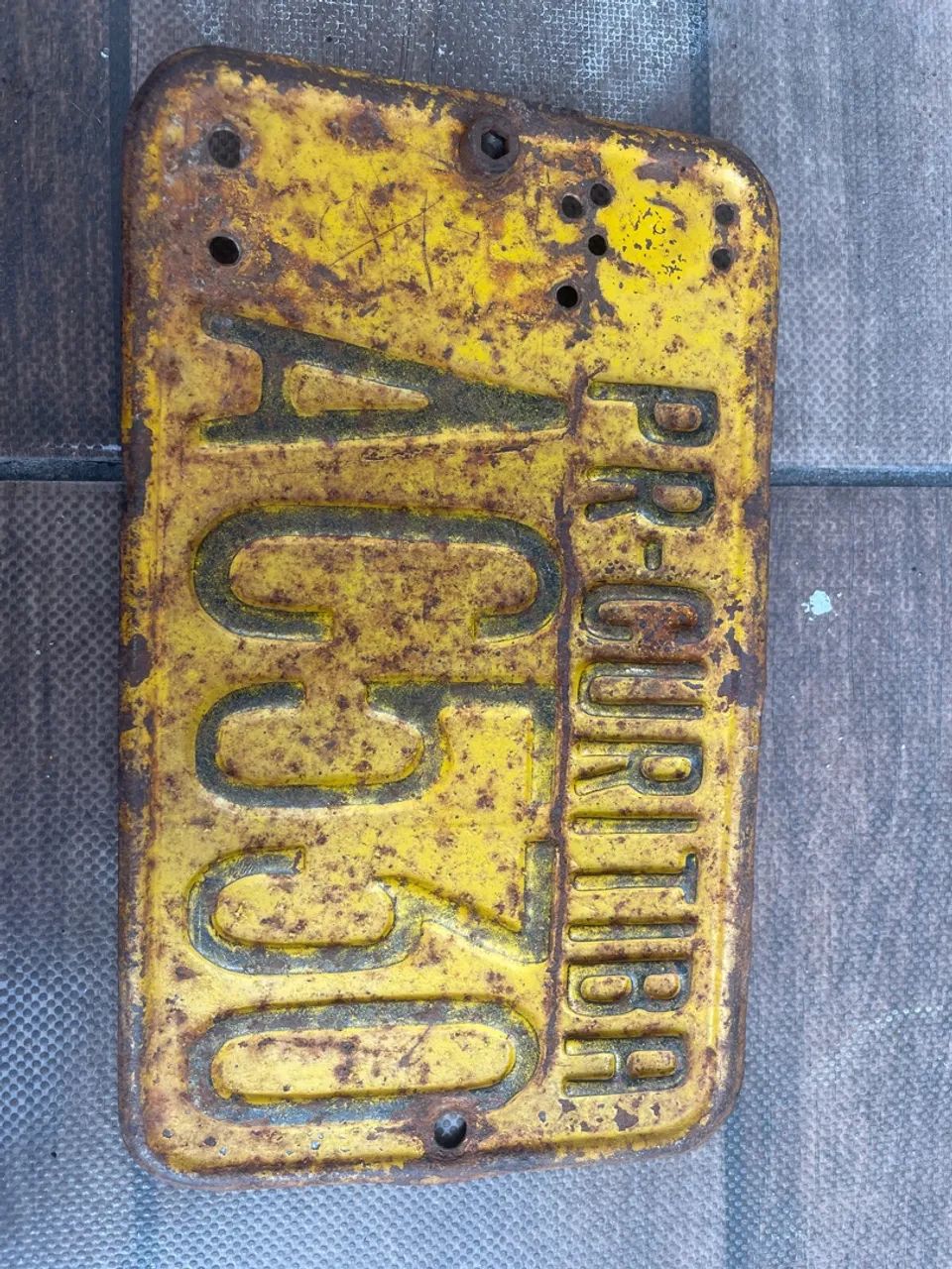 Placa Antiga PR-Curitiba