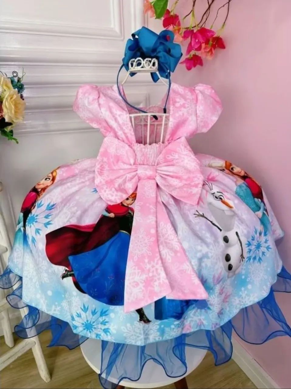 Vestido Da Frozen Rosa Infantil Vestido Infantil Frozen Princesas