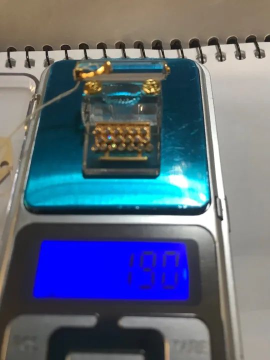 Miniatura de Máquina de Escrever em Cristal