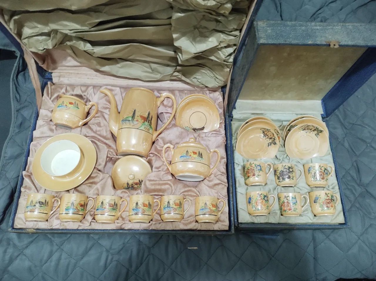 Conjunto de Chá de Porcelana Casca de Ovo Antigo - Foto 2