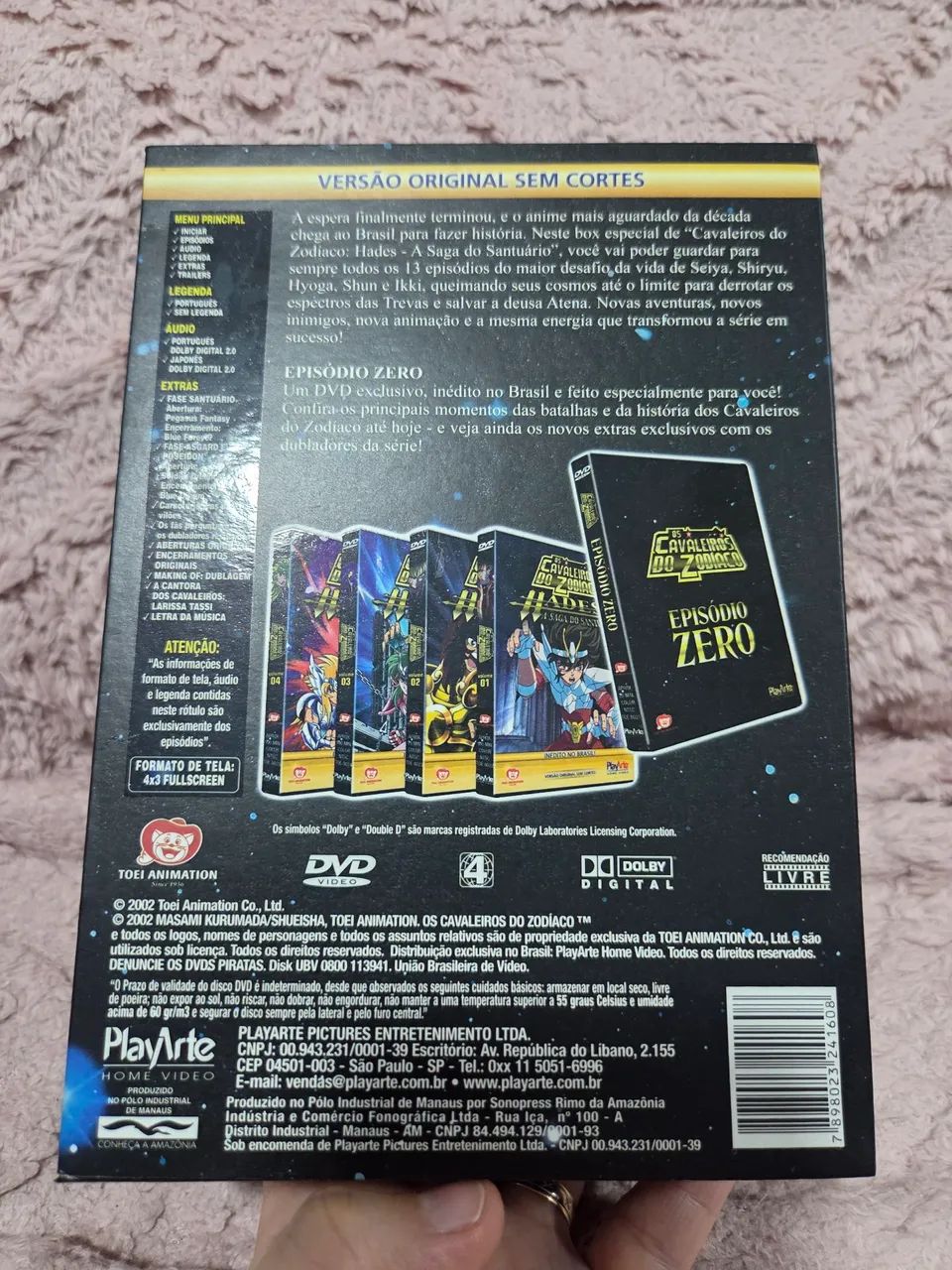 Box DVDs Cavaleiros do Zodíaco Hades Sagas Santuário Inferno e