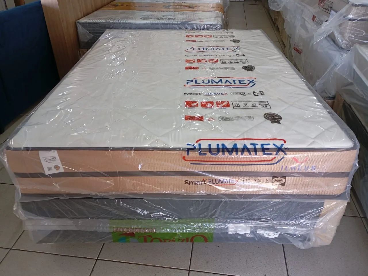 Cama box casal base mais colchão de mola ensacada com 25 cm 