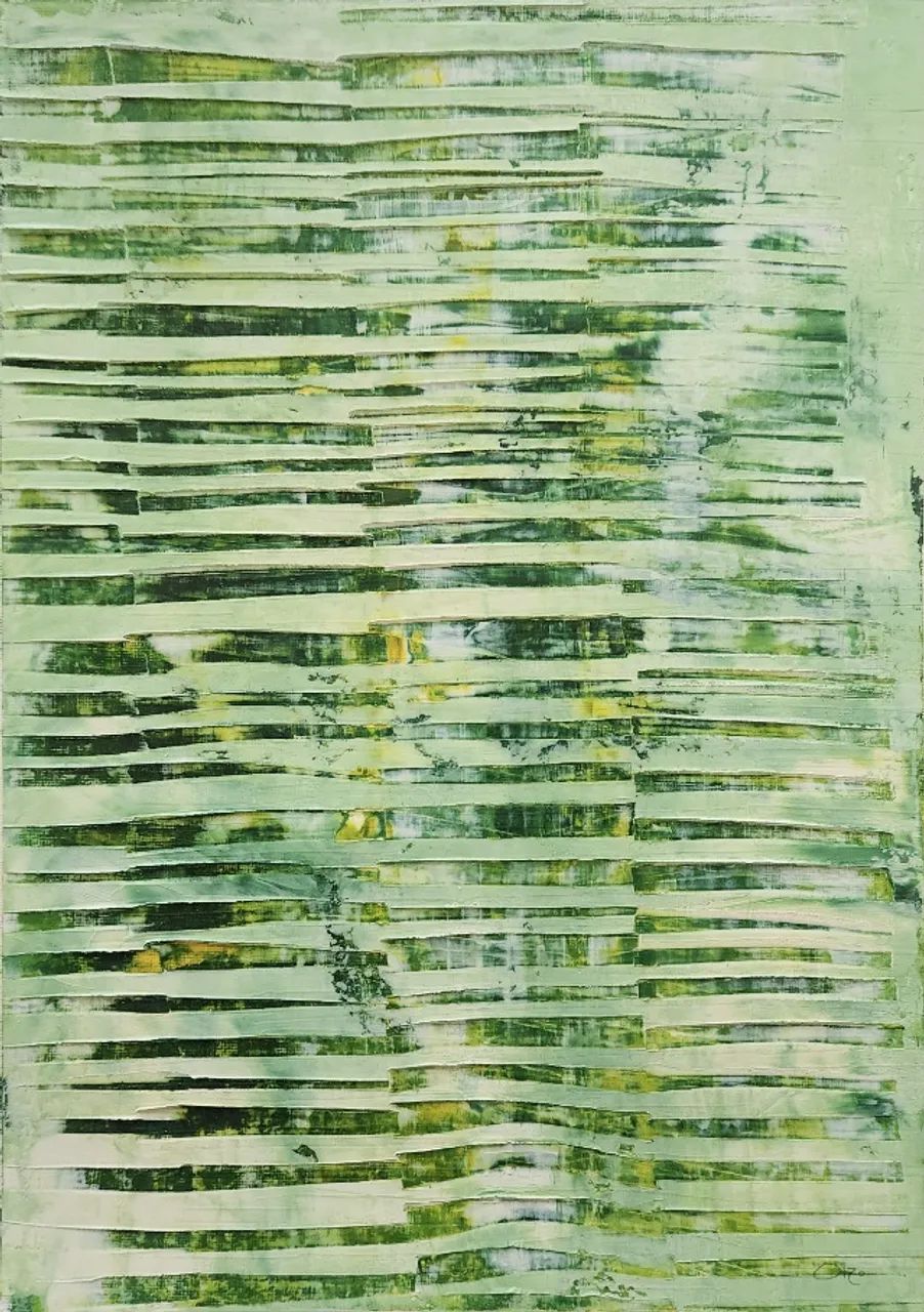 Quadro "Clorofila" | Pintura a Óleo original em Moldura Branca 45×62,5?cm - Foto 4
