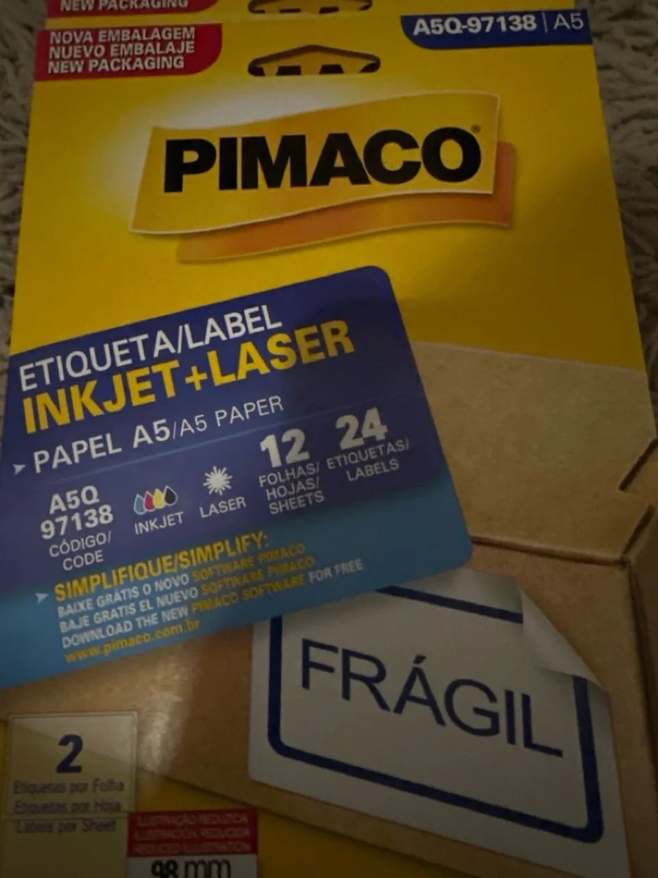 Quatro  pacts Etiquetas Adesivas Pimaco A5 Inkjet+Laser A50  97138 A5 - Foto 2