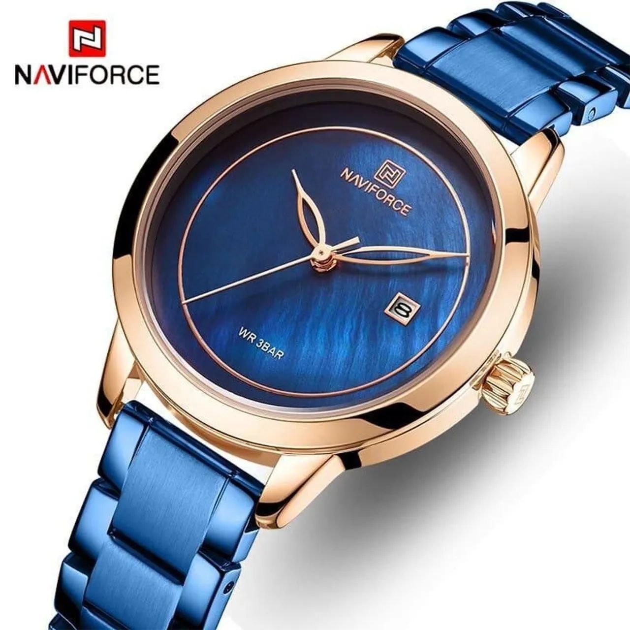 Relógio Feminino Naviforce Azul e Dourado