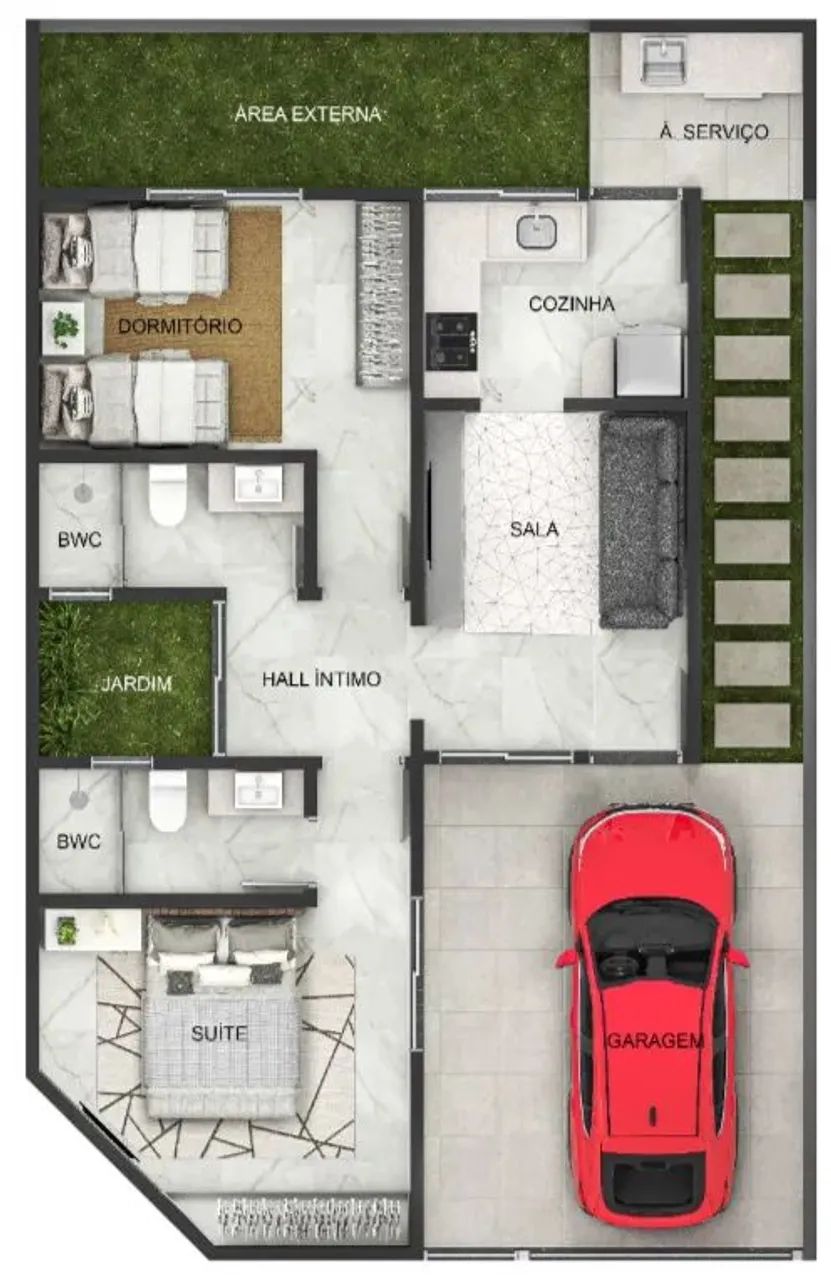 Casa 56m² com 2 Quartos (1 Suíte) e Acabamentos Modernos - Foto 3