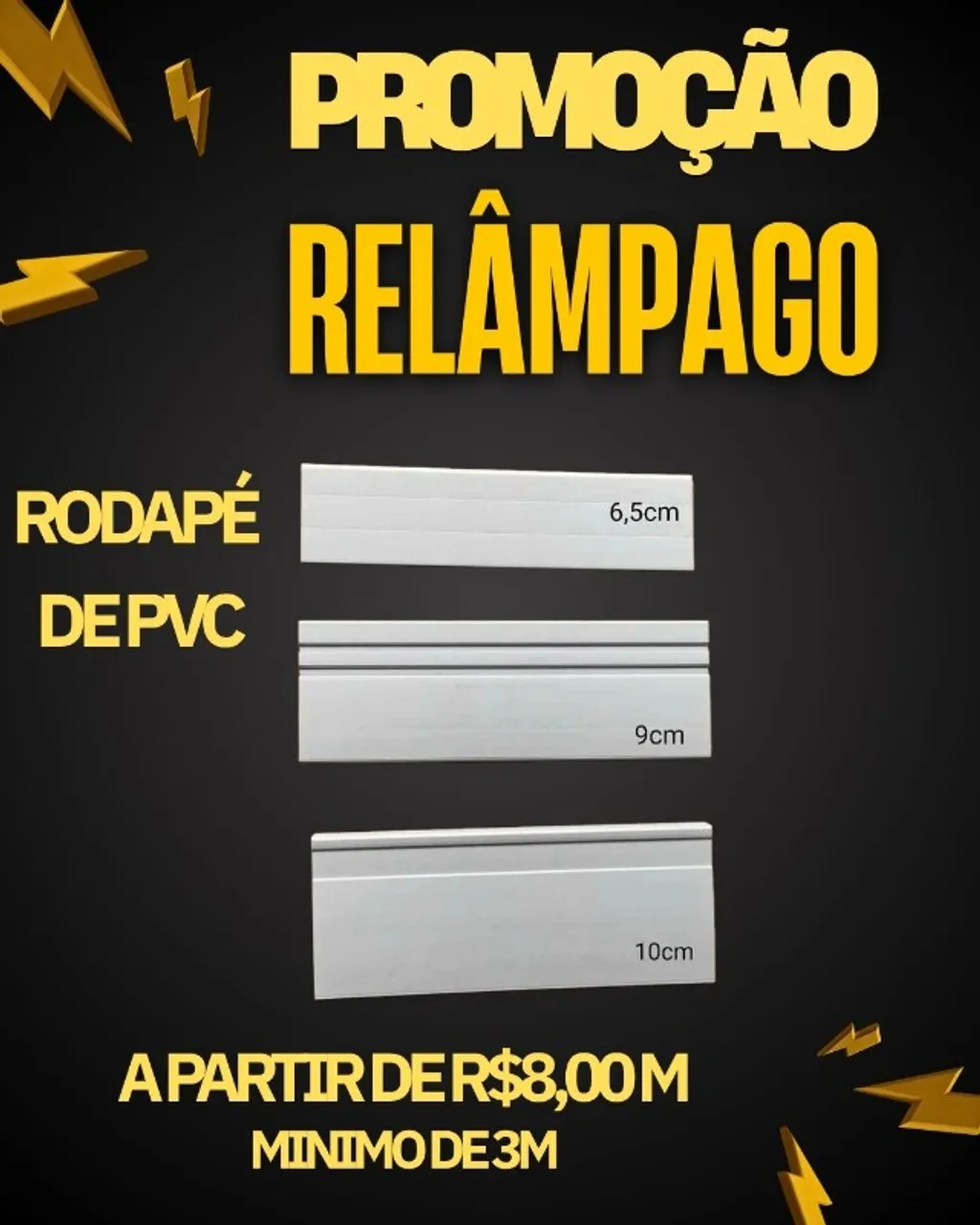 Rodapé de PVC direto da Fábrica