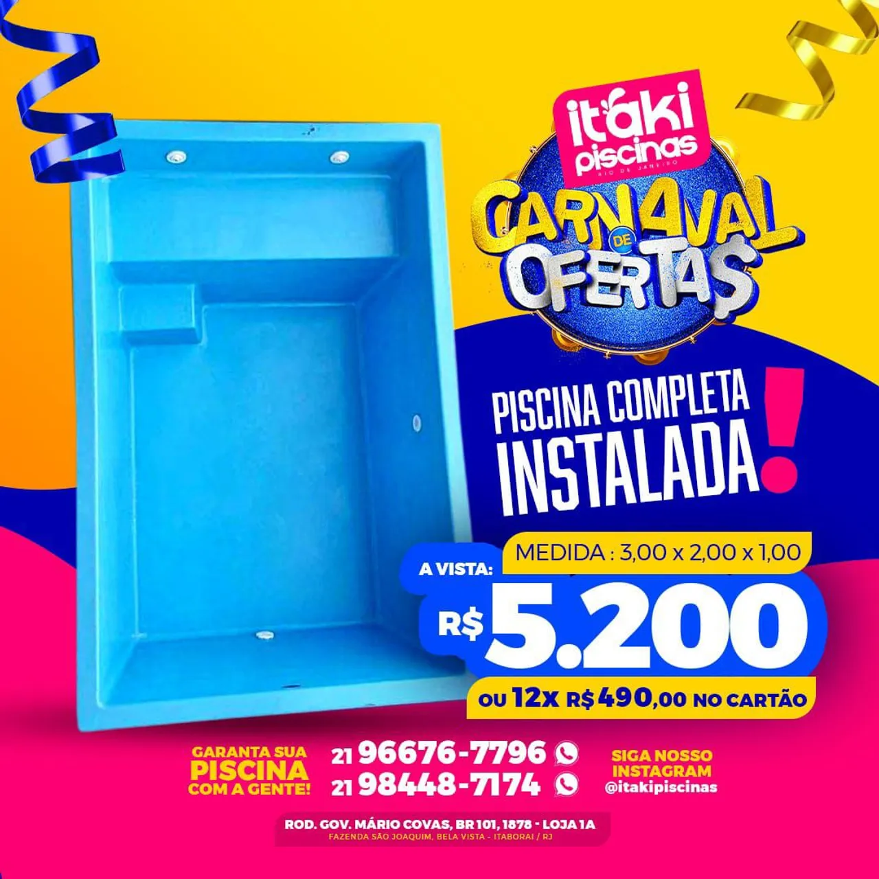 Piscina Completa Instalada - Carnaval de Ofertas!