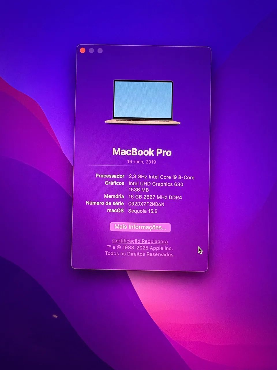 MacBook Pro 16インチ i9 / 16GB / 1TB 本体のみ Apple Macbook Pro (16 polegadas, Intel Core i9, 1 TB de SSD