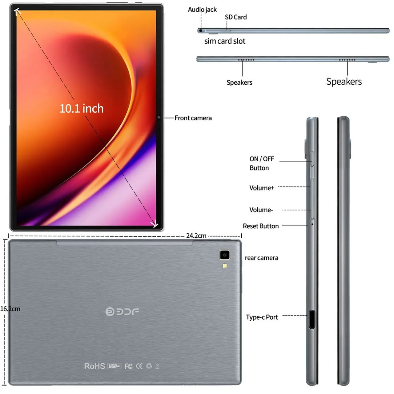 Tablet Phone Tela 10 8GB 256GB Wi-Fi Dual Chip Android G10 Ultra - NOVO  - Foto 3