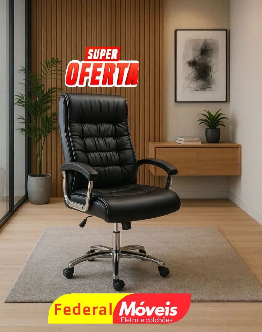Cadeira Giratória Presidente Luxo - Qualidade premium e design moderno!