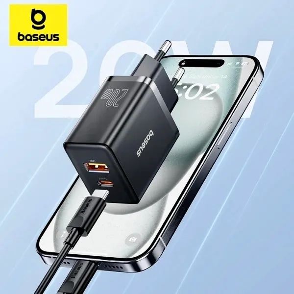 Carregador Baseus 20W Dual Port Rápido 
