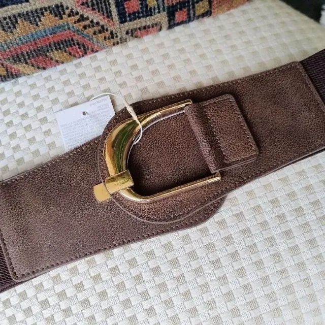 Cinto Marrom Fivela Dourada da Zara - Foto 3