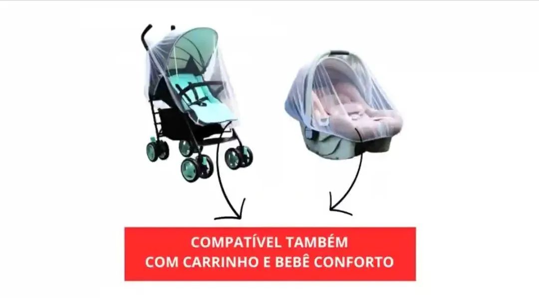 Mosquiteiro universal de elástico para berço e carrinho  - Foto 2