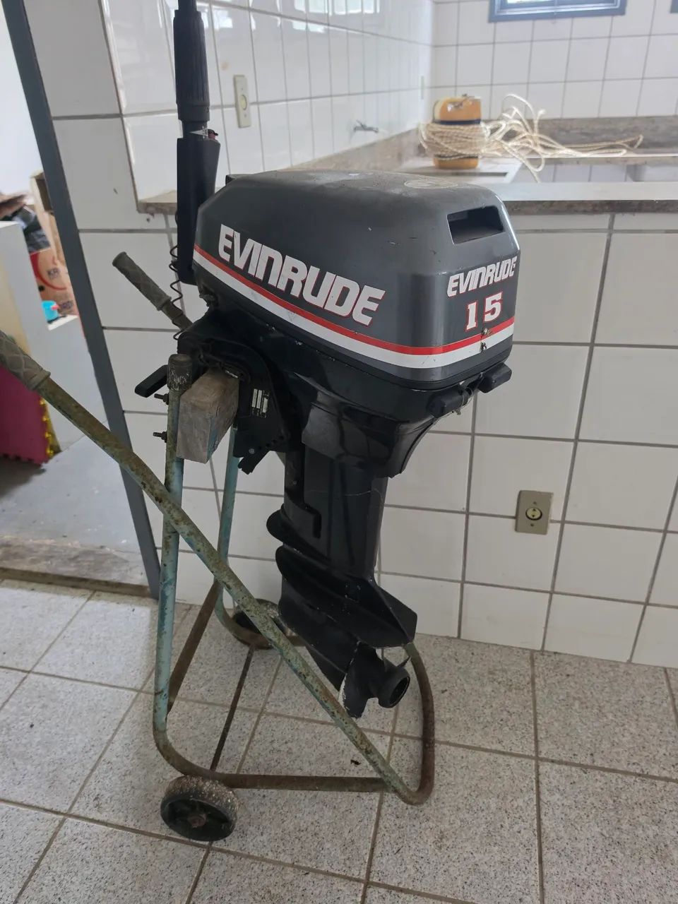 Motor de popa envirude 15 hp - Foto 4