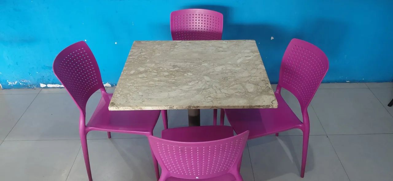 Conjunto bem mesa e cadeiras  de granito  - Foto 3