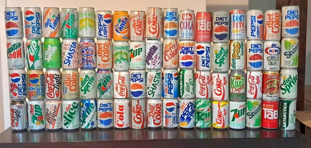 Coleção de Latas de Refrigerantes Diet /Zero /Light - 116 exemplares variados
