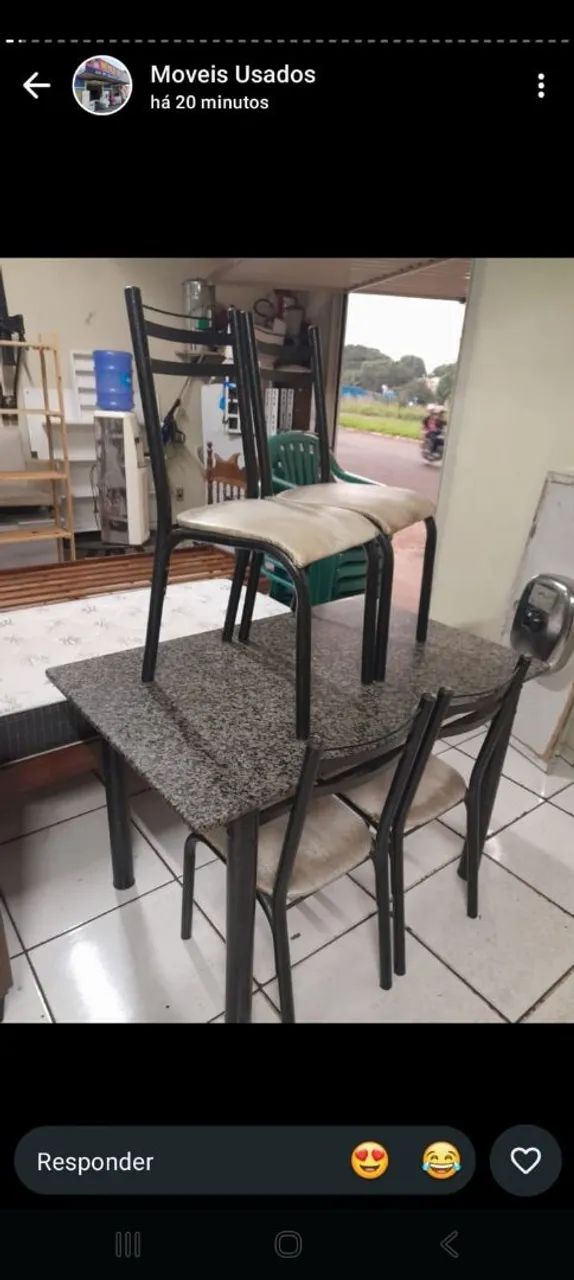MESA MÁRMORE COM 4 CADEIRAS  - Foto 3