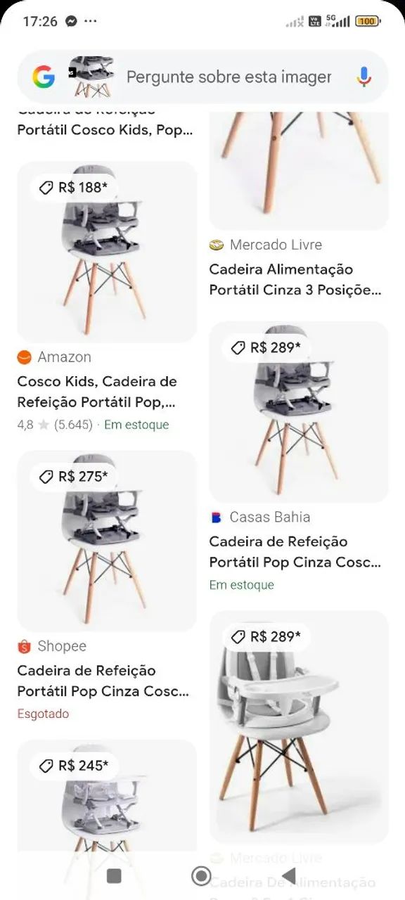Cadeira de alimentação portátil NOVA não faço entrega retirada só em mangabeira 