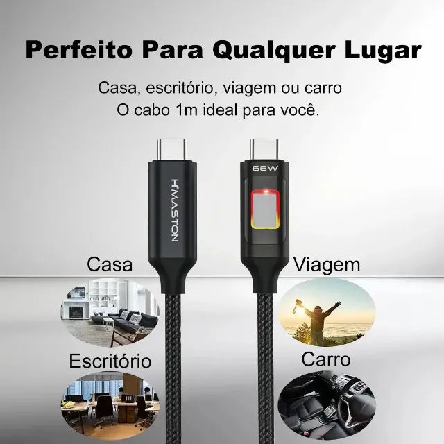 Cabo Usb C 1m 66w Hmaston - Foto 2