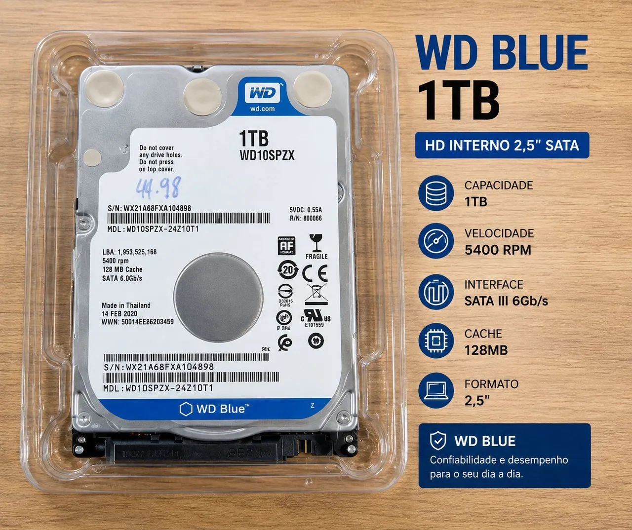 HD Western Digital WD Blue de 1TB.
