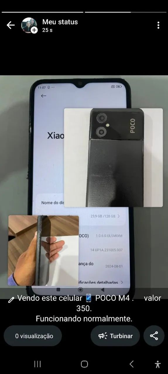 Vendo Celular POCO M4. FUNCIONAMENTO PERFEITO. 