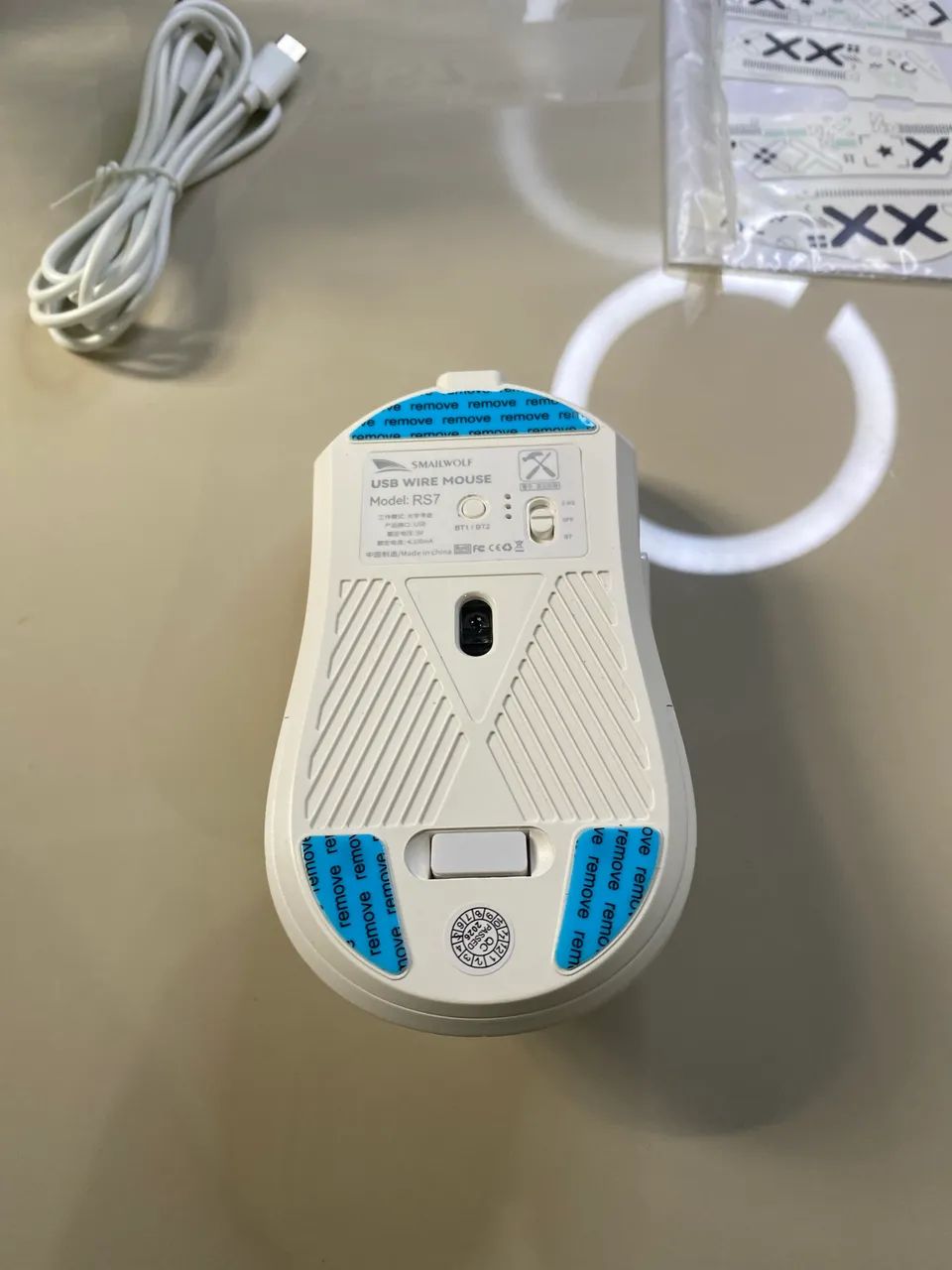 Mouse Gamer Sem Fio Smailwolf RS7 (Branco) - Foto 2