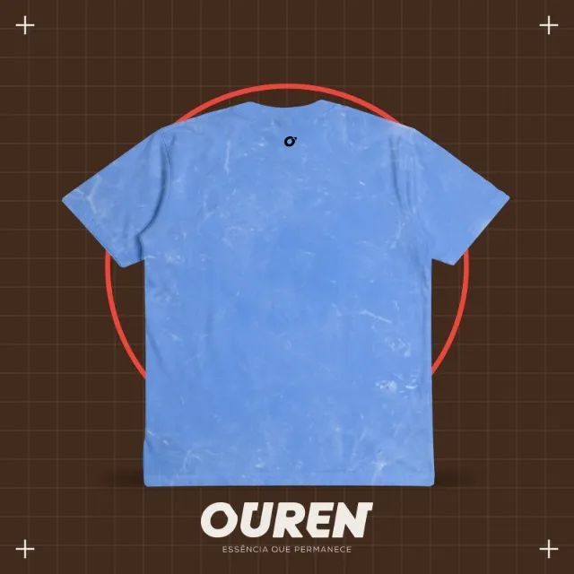 Camiseta Azul Marmorizada Oversized 100% Algodão - Foto 2