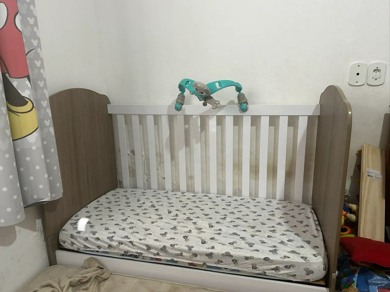 Berço Infantil 2 em 1 Rústico Branco  - Foto 3