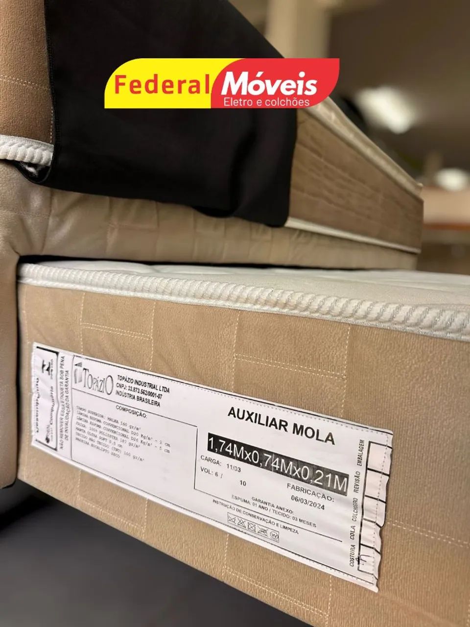 Cama Box com Auxiliar Solteiro Colchão e Base 88x188cm - Solicite Catálogo  - Foto 2