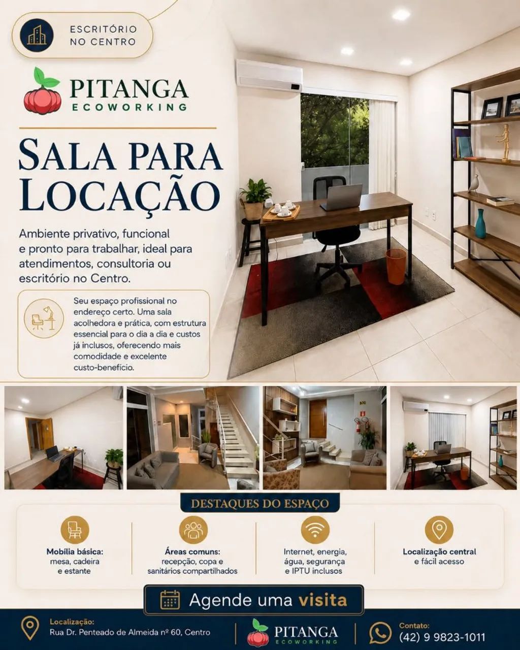 Sala em coworking 