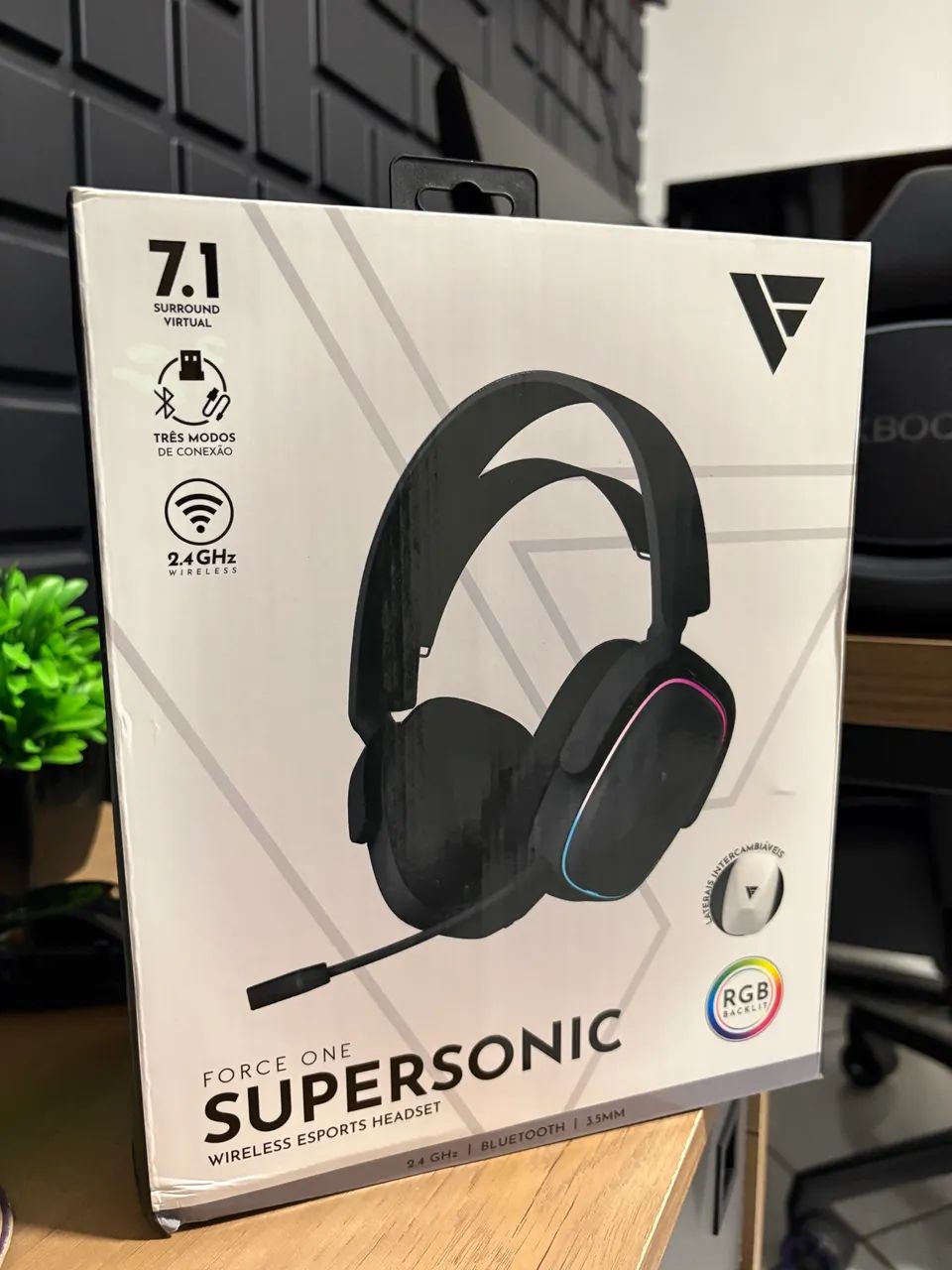 Headset sem fio Force One 7.1 (LACRADO)