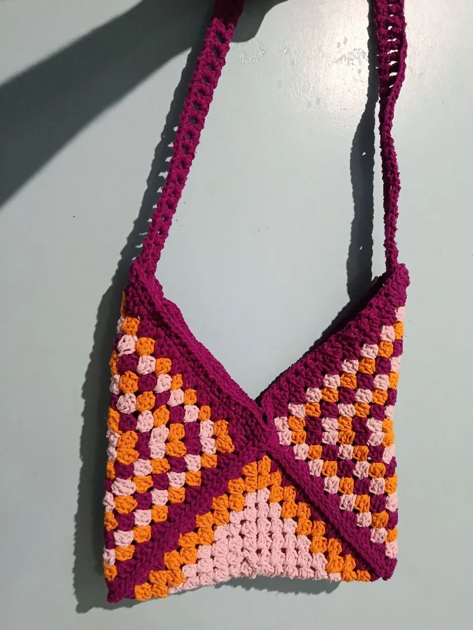 Bolsa de Crochê Multicolor  - Foto 3