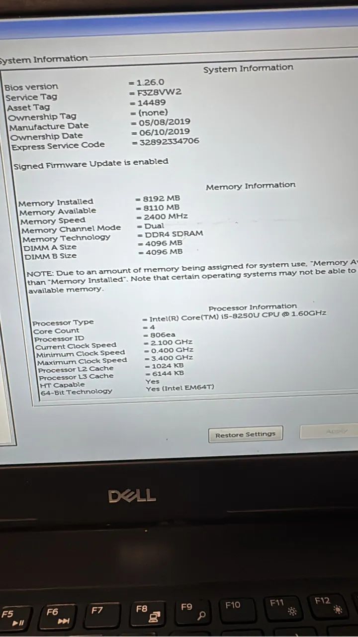notebook dell i5 8gen - cm ssd e bateria poor - Foto 2