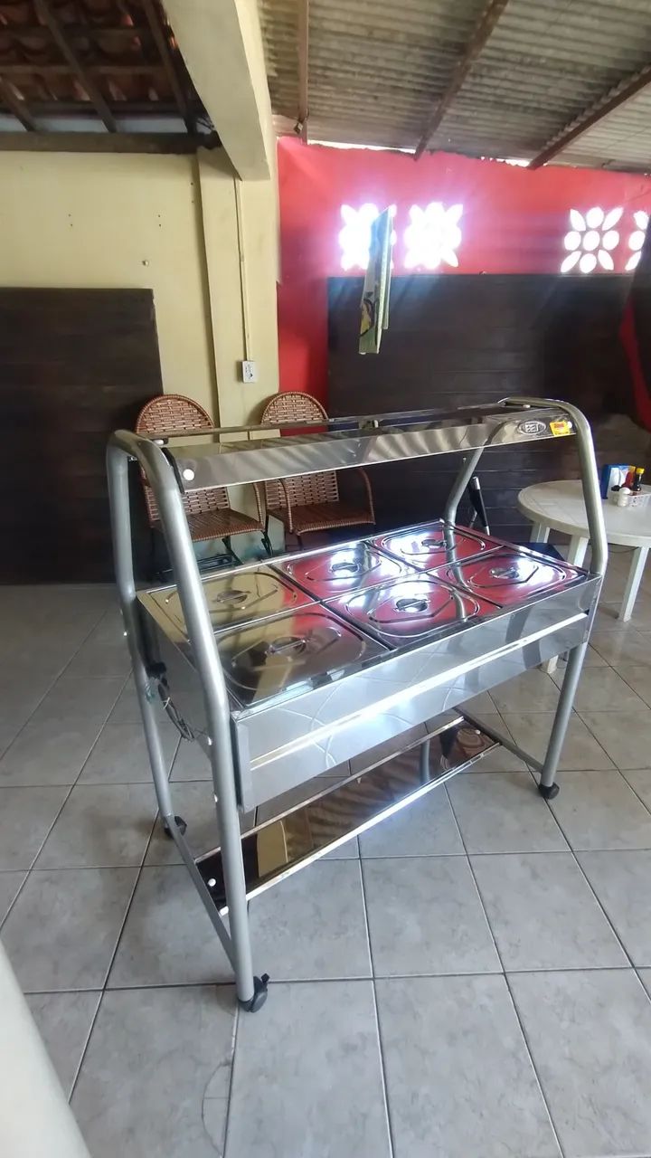 BUFFET SELF SERVICE INOX 06 CUBAS TÉRMICO IBET  - Foto 4