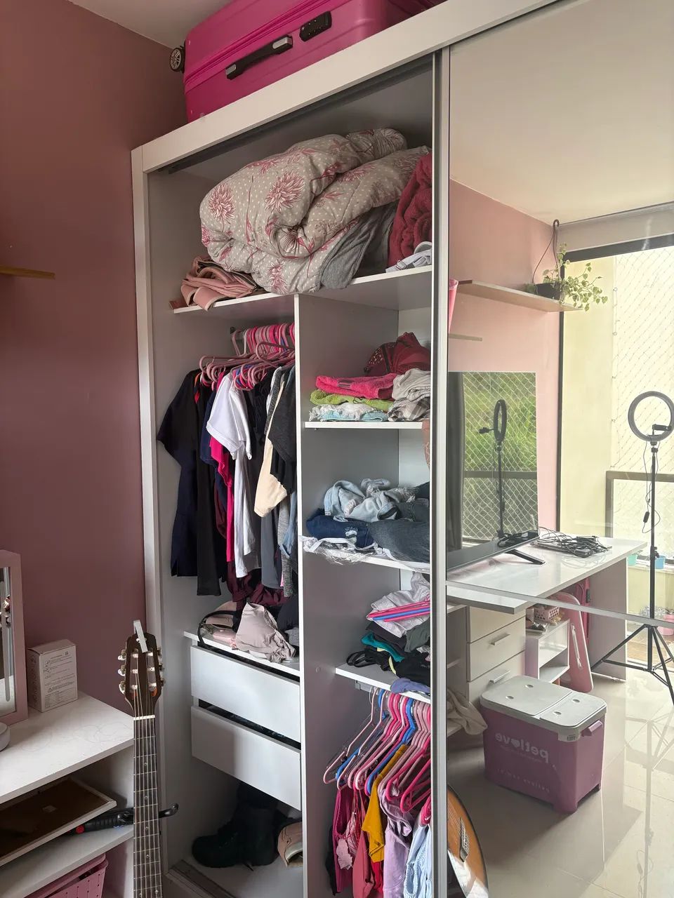 Guarda-roupa com duas portas de correr e espelho - Foto 3