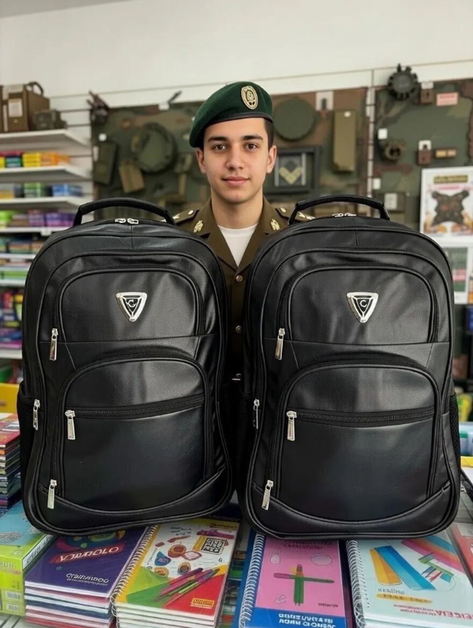 Mochila Escolar Militar Preta Grandes Com Cabo De Aço E Impermeável USB