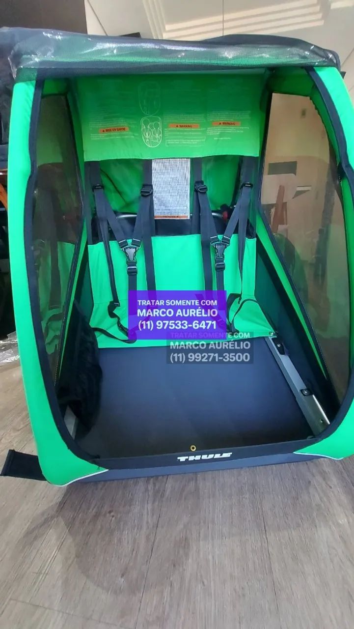 Carrinho Trailer Thule Verde Criança Cães - R$ 2.000 - Foto 4